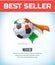 Niger , Nigerian football or soccer ball. Football national team. Vector illustration