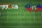Niger vs Haiti Soccer Match, national colors, national flags, soccer field, football game, Copy space