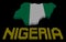 Nigeria barrel text with map flag illustration