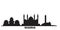 Nigeria city skyline isolated vector illustration. Nigeria travel black cityscape