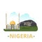 Nigeria country design template Flat cartoon style