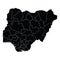 Nigeria country map vector with regional areas