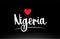 Nigeria country text typography logo icon design on black background