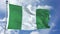 Nigeria Flag in a Blue Sky