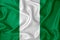 Nigeria flag. Blue viral cells, pandemic influenza virus epidemic infection, coronavirus, infection concept. 3d-rendering