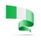 Nigeria flag in the form of wave ribbon.