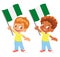 Nigeria flag in hand set