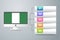 Nigeria Flag with Infographic Design Incorporate with Computer Monitor