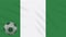 Nigeria flag waving and soccer ball rotates, loop