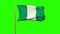 Nigeria flag waving in the wind. Green screen