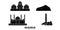 Nigeria flat travel skyline set. Nigeria black city vector illustration, symbol, travel sights, landmarks.