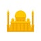Nigeria gold temple icon flat isolated vector