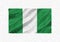 Nigeria hand painted waving national flag.