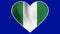 Nigeria Heart Love Flag Loop - Realistic 4K flag waving in the wind