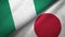 Nigeria and Japan two flags textile cloth, fabric texture