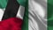 Nigeria and Kuwait Realistic Flag â€“ Fabric Texture Illustration