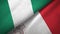 Nigeria and Malta two flags textile cloth, fabric texture