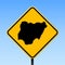 Nigeria map on road sign.