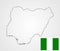 Nigeria map silhouette contour and flag.