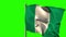 Nigeria national flag waving on flagpole