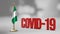 Nigeria realistic 3D flag and Covid-19 illustration.