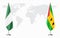 Nigeria and Sao Tome and Principe flags for official meeti