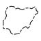 Nigeria simplified broken outline vector map