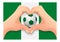 Nigeria soccer ball and hand heart shape