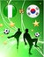 Nigeria versus South Korea on Abstract Green Stars Background