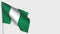 Nigeria waving flag illustration on flagpole.