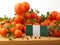 Nigerian flag on a wooden panel with tomatoes isolated on a whit