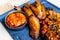 Nigerian Food: Delicious fried plantain with red chilli souce