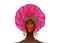 Nigerian Headtie, portrait African American woman wearing an ethnic Afro turban. Beauty black girl in Yoruba Wedding clothes hair