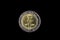 Nigerian One Naira Coin Isolated On A Black Background