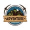 Night Adventure Mountain Climbing Logo Vector