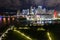 Night aerial Miami American Airlines Arena and Museum Park