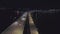 Night aerial Rickenbacker Causeway Miami Brickell