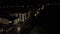Night aerial video hotels on Hampton Beach NH USA 4k