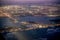 Night aerial view of Normandy Isles and North Bay Village in Miami Beach skyline from the airplane