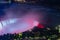 Night aerial view of the Table Rock Welcome Centre of the beautiful Niagara Falls