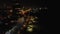 Night aerial view of Tel Aviv City with modern skylines and luxury hotels at the beach near the Tel Aviv port in Israel