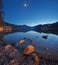 Night in Alpsee lake in Germany. Beautiful landscape