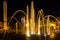 Night Batumi, illumination, fountains, buildings, streets, monuments, lights.