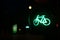 Night bicycle traffic signal, green light