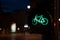 Night bicycle traffic signal, green light