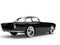 Night black vintage muscle car with white wall tires - back view