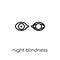 Night blindness icon. Trendy modern flat linear vector Night blindness icon on white background from thin line Diseases collection