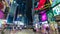 Night bright Hong Kong walking traffic street panorama 4k time lapse china
