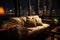 Night business home, living room, sofa, ambient light