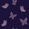 Night butterfly seamless pattern